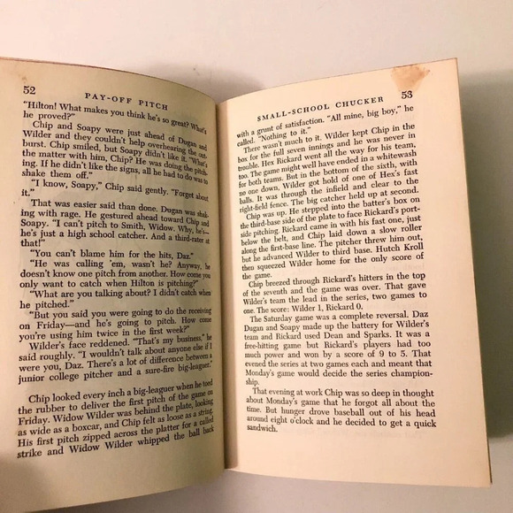 Vintage 1958 Chip Hilton Sports Story Pay Off Pitch  Clair Bee Hardcover Book - Picture 13 of 16